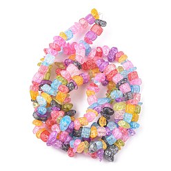 Mixed Color Synthetic Crackle Quartz Chips Beads Strands, Dyed & Heated, Mixed Color, 5~8x5~8mm, Hole: 1mm, about 32 inch