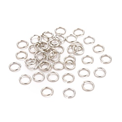 Platinum Brass Jump Rings, Open Jump Rings, with Smooth Joining Ends, Cadmium Free & Nickel Free & Lead Free, Platinum, 7x1mm, 18 Gauge, Inner Diameter: 5mm, Hole: 5mm, about 4166pcs/500g