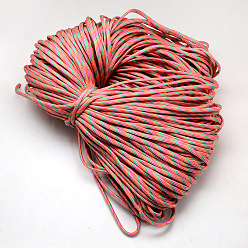 Coral 7 Inner Cores Polyester & Spandex Cord Ropes, for Rope Bracelets Making, Coral, 4mm, about 109.36 yards(100m)/bundle, 420~500g/bundle