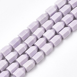 Lilac Natural Agate Beads Strands, Dyed, Arrows, Lilac, 8x5.5x5.5mm, Hole: 1mm, about 49pcs/strand, 15.7 inch