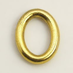 Antique Golden Tibetan Style Linking Rings, Oval Ring, Cadmium Free & Lead Free, Antique Golden, 16x12.5x2.5mm, Hole: 11mm