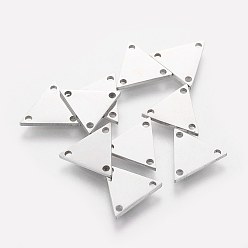 Stainless Steel Color 201 Stainless Steel Chandelier Componet Links, Triangle, Stainless Steel Color, 10.7x12.1x1mm, Hole: 1mm