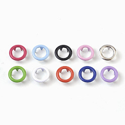 Mixed Color Brass Snap Buttons Kits, Press Studs & Open Ring Prongs & Socket, No Sew Fasteners, with Pliers and Hand Punch Installation Tools, Mixed Color, 9.5mm