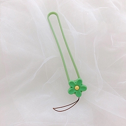 Lime Vert Dragonne en silicone, pour badge de clés de caméra de téléphone, fleur, lime green, 10 cm