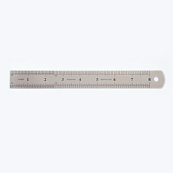 Stainless Steel Color Stainless Steel Ruler, 15/20/30cm Metric Rule Precision Double Sided Measuring Tool School & Educational Supplies, Stainless Steel Color, 229x26x0.5mm