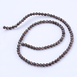 Snowflake Obsidian Natural Snowflake Obsidian Beads Strands, Round, 6~6.5mm, Hole: 1mm, about 63pcs/strand, 15.5 inch