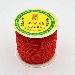 Красный Полиэстеровые шнуры, круглая строка , красные, 0.8 мм, около 109.36 ярдов (100 м) / рулон