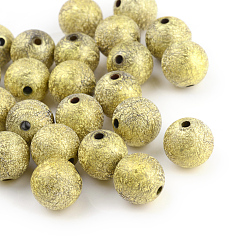 Green Yellow Spray Painted Acrylic Beads, Matte Style, Round, Green Yellow, 8mm, Hole: 2mm, about 1900pcs/500g