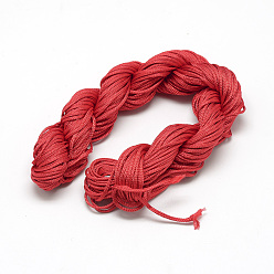 Red Braided Polyester Cords, Red, 1mm, about 28.43 yards(26m)/bundle, 10 bundles/bag