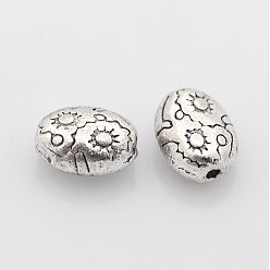 Antique Silver Tibetan Style Alloy Beads, Cadmium Free & Nickel Free & Lead Free, Antique Silver, 8x6x4.1mm, Hole: 1mm