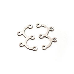 Stainless Steel Color 2 to 3 201 Stainless Steel Chandelier Components Links, Stainless Steel Color, 9x18x0.5mm, Hole: 1mm