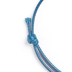 Bleu Marine Bracelet en fils de polyester ciré coréen faire, bleu marine, diamètre réglable: 40~70 mm