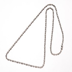Stainless Steel Color 304 Stainless Steel Ball Chains Necklaces, with Connectors, Stainless Steel Color, 23.6 inch(59.9cm)