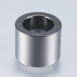Gunmetal 304 Stainless Steel Beads, Large Hole Beads, Column, Gunmetal, 10x8mm, Hole: 6.5mm