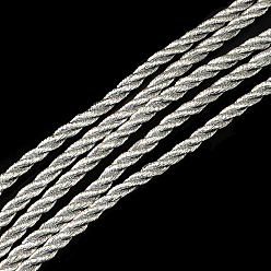 Silver Metallic Cord, Silver, 2~3mm, about 103.89 yards(95m)/bundle