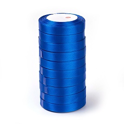 Bleu Royal Ruban de satin à face unique, Ruban polyester, bleu royal, environ 5/8 pouce (16 mm) de large, 25yards / roll (22.86m / roll), 250yards / groupe (228.6m / groupe), 10 rouleaux / groupe