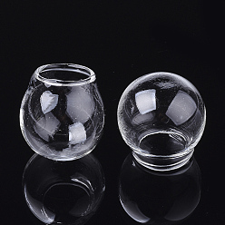 Clair Bouteilles de boule de globe en verre soufflé à la main, pour la fabrication de pendentifs pour flacons en verre, ronde, clair, 30.5~31.5x29.5mm, demi-trou: 17.5~18 mm