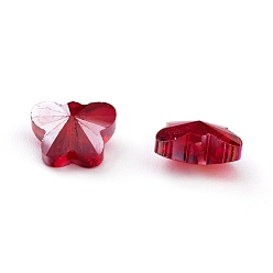 Red Transparent Electroplate Glass Beads, Faceted, Butterfly, AB Color Plated, Red, 8x10x5.5mm, Hole: 1mm