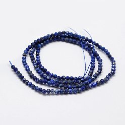 Lapis Lazuli Natural Lapis Lazuli Beads Strands, Faceted, Round, 2mm, Hole: 0.5mm,  about 162~175pcs/strand, 14.9 inch(38cm)