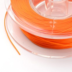 Dark Orange Japanese Eco-Friendly Dyed Flat Elastic Crystal String, Elastic Beading Thread, for Stretch Bracelet Making, Flat, Dark Orange, 0.6mm, about 60m/roll(65.62yards/roll)