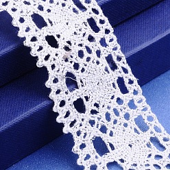 White Lace Trim Cotton String Threads for Jewelry Making, White, 43mm, 100yards/roll