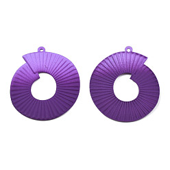 Purple Spray Painted Iron Pendants, Round Ring, Purple, 47x40x2.5mm, Hole: 1.6mm
