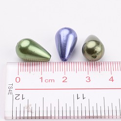 Mixed Color ABS Plastic Imitation Pearl, Drop, Mixed Color, 16x10mm, Hole: 1mm, about 600pcs/pound