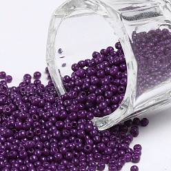 Dark Orchid 11/0 Grade A Round Glass Seed Beads, Baking Paint, Dark Orchid, 2.3x1.5mm, Hole: 1mm, about 48500pcs/pound