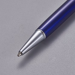 Темно-Синий Креативные шариковые ручки с пустой трубкой, со стержнем с черными чернилами внутри, для diy блестящая эпоксидная смола шариковая ручка с кристаллами гербариевая ручка для изготовления, серебряные, темно-синий, 140x10 мм