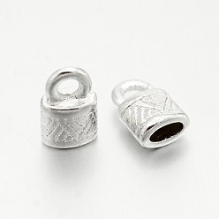 Silver Tibetan Style Alloy Cord Ends, End Caps, Lock, Silver, Lead Free & Cadmium Free, 10x6.5x4.5mm, Hole: 2.5mm