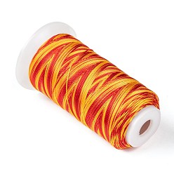 Orange Segment Dyed Round Polyester Sewing Thread, for Hand & Machine Sewing, Tassel Embroidery, Orange, 12-Ply, 0.8mm, about 300m/roll