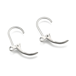 Stainless Steel Color 304 Stainless Steel Leverback Earring Findings, with Loop, Stainless Steel Color, 15x10.5mm, Hole: 1.2mm