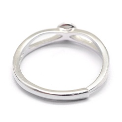 Платина Регулируемое родиевое покрытие 925 компоненты кольца из стерлингового серебра, за половину пробурено бисера, платина, 16 мм, штифты : 0.6 мм