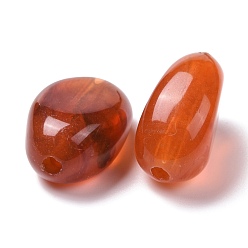 Chocolate Oval Imitation Gemstone Acrylic Beads, Chocolate, 18x13x9.5mm, Hole: 2mm, about 310pcs/500g