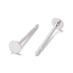 Silver 925 Sterling Silver Stud Earring Findings, with 925 Stamp, Silver, 11.5x3mm, Pin: 0.7mm