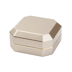 Moccasin Spray Painted Plastic Bracelet Boxes, with Light and Battery, Square, Moccasin, 10.1x10.1x4.8cm