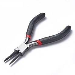 Black 45# Carbon Steel DIY Jewelry Tool Sets Includes Round Nose Pliers, Wire Cutter Pliers and Side Cutting Pliers for Jewelry Beading Repair Making Supplies, Black, 315x70x10mm, 3pcs/set