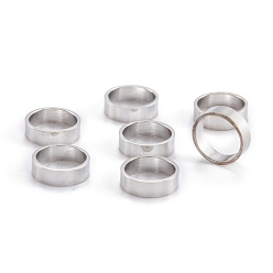 Stainless Steel Color 304 Stainless Steel Pendants & Linking Rings, Ring Shape, Stainless Steel Color, 6.5x2mm