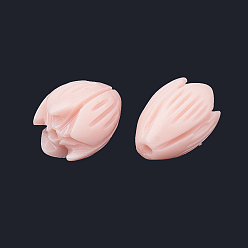 Pink Окрашенные синтетические коралловые бусы, Жасмин, розовые, 10.5~11x8~9 мм, отверстие : 1 мм