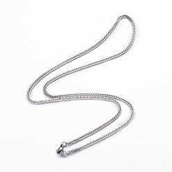 Stainless Steel Color 304 Stainless Steel Curb Chain Necklaces, with Lobster Claw Clasps, Stainless Steel Color, 19.7 inch(50cm), 2.5mm
