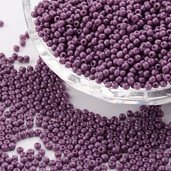 Medium Purple 12/0 Grade A Round Glass Seed Beads, Baking Paint, Medium Purple, 12/0, 2x1.5mm, Hole: 0.7mm, about 30000pcs/bag