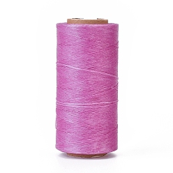 Orchid Waxed Polyester Cord, Micro Macrame Cord, Waxed Sewing Thread, Flat, Orchid, 0.8mm, about 284.33 yards(260m)/roll