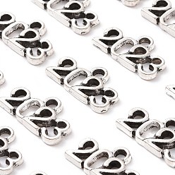 Antique Silver Rack Plating Tibetan Style Alloy Pendants, Cadmium Free & Lead Free, Number 2023, Antique Silver, 9x16.5x2mm, Hole: 1.8mm