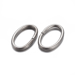 Stainless Steel Color 304 Stainless Steel Jump Rings, Open Jump Rings, Oval, Stainless Steel Color, 20 Gauge, 8x5x0.8mm, Inner Diameter: 3.5x6.5mm