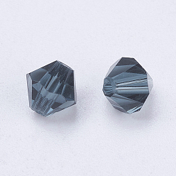Marine Blue Imitation Austrian Crystal Beads, Grade AAA, Faceted, Bicone, Marine Blue, 8x8mm, Hole: 0.9~1mm