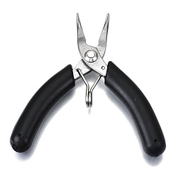 Black Stainless Steel Mini Diagonal Nipper Pliers, Flush Cutter, Ferronickel, with PVC Handle, Black, 10x5.3x1cm