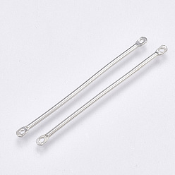 Platinum Iron Bar Links connectors, Nickel Free, Platinum, 40x2x1.2mm, Hole: 1mm