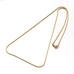 Golden 304 Stainless Steel Snake Chains Necklaces, with Lobster Clasps, Golden, 23.7 inch(60.2cm), 1.2mm