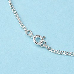 Silver Iron Necklace Making, Iron Twisted Chains with Spring Ring Clasps, Silver Color Plated, 18 inch