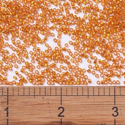 (DB0681) Dyed Semi-Frosted Silver Lined Orange MIYUKI Delica Beads, Cylinder, Japanese Seed Beads, 11/0, (DB0681) Dyed Semi-Frosted Silver Lined Orange, 1.3x1.6mm, Hole: 0.8mm, about 20000pcs/bag, 100g/bag